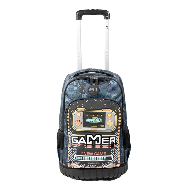 Mochila Escolar Elf 2026 Azul con Carro y luces Art.I6468A